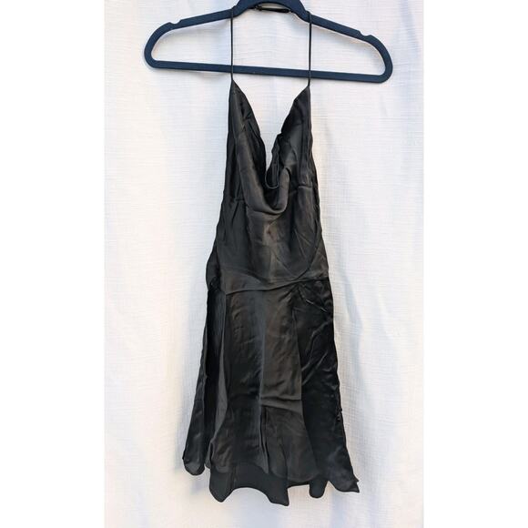 Zara Womens Satin Effect Cowl Neck Halter Top Mini Dress Sz XS Whimsigoth - Picture 7 of 7